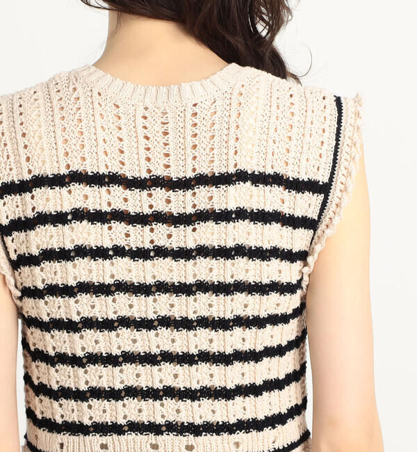 MACPHEE「コットンアイレット ノースリーブプルオーバー」|ニット・セーター|