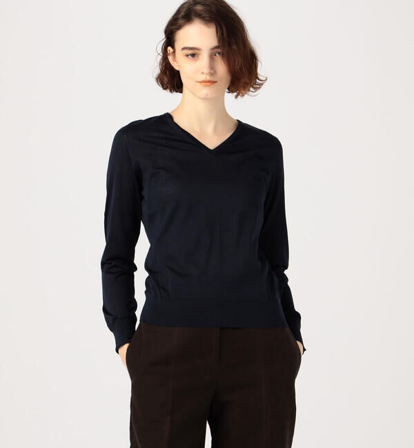 DES PRES「シルク Vネックプルオーバー」|ニット・セーター|