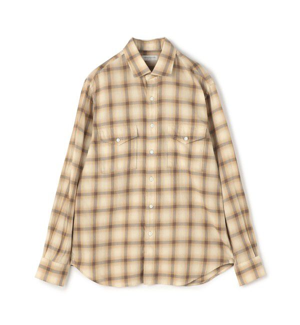 TOMORROWLAND MENS「コットンウールボイル ダブルポケットシャツ」|シャツ・ブラウス|46 ブラウン系