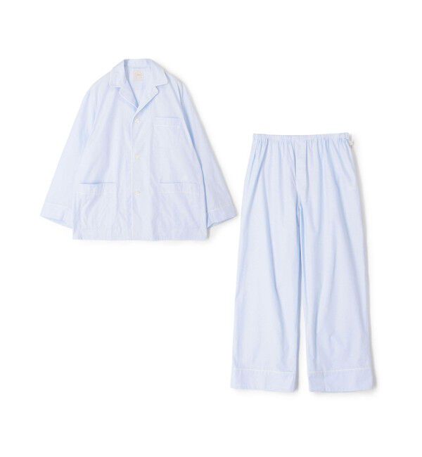 TOMORROWLAND HOME「コットンブロード パジャマ（メンズ）」|ルームウェア|63 ライトブルー