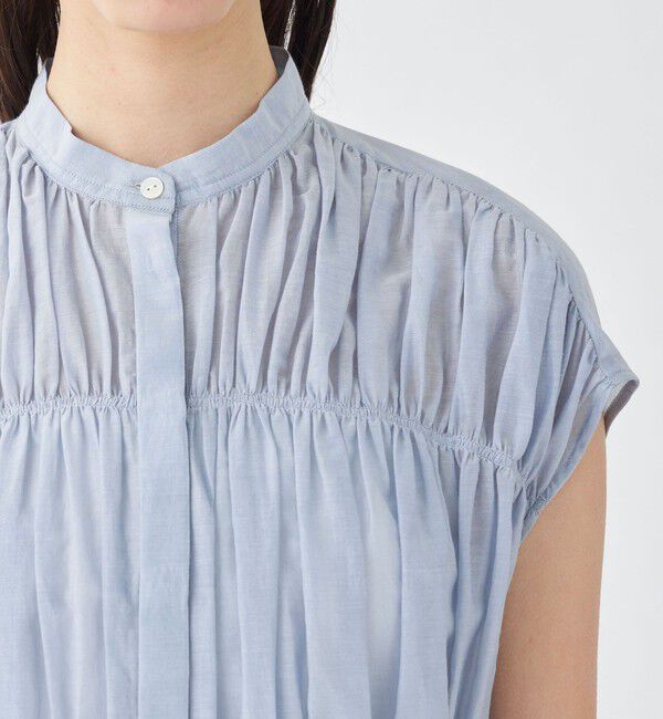 TOMORROWLAND collection「コットンシルク シャーリングペプラムブラウス」|シャツ・ブラウス|
