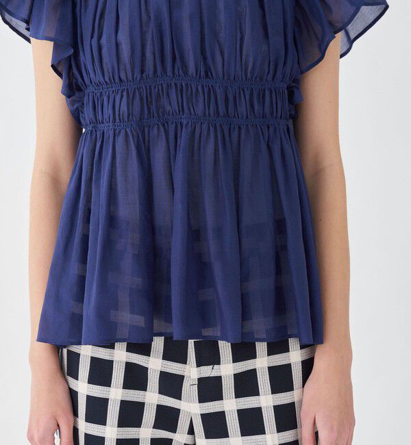 TOMORROWLAND collection「コットンシルク シャーリングラッフルスリーブブラウス」|シャツ・ブラウス|