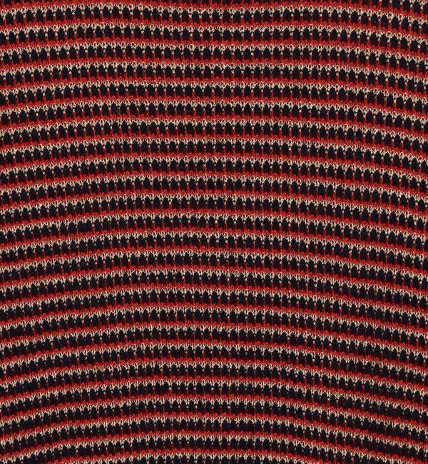 MACPHEE「コットンナイロンラメボーダー ハーフスリーブプルオーバー」|ニット・セーター|