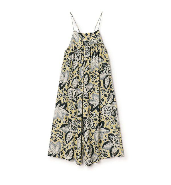 SOULEIADO「レーヨンシャンタンプリント コンビネゾン」|オールインワン|42 ライトベージュ系