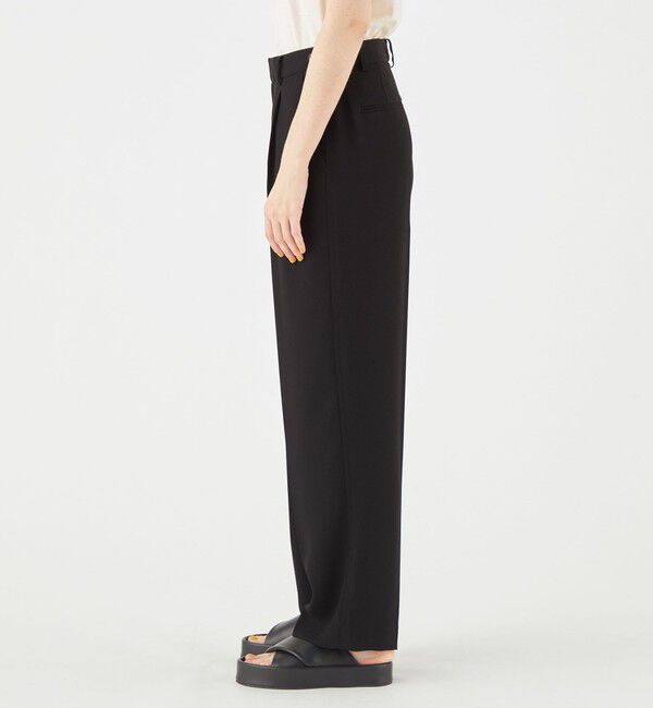 MACPHEE「バックサテンジョーゼット タックテーパードパンツ」|スラックス|