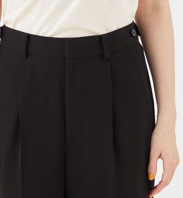 MACPHEE「バックサテンジョーゼット タックテーパードパンツ」|スラックス|