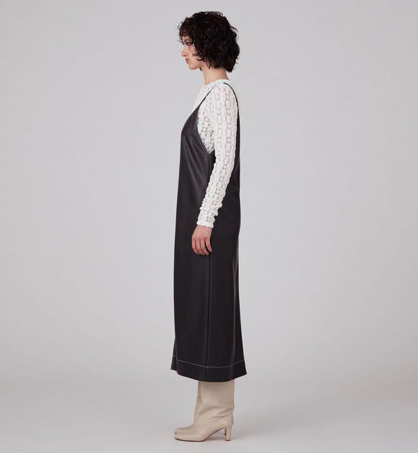 MACPHEE「レザーライク キャソールワンピース」|ワンピース|