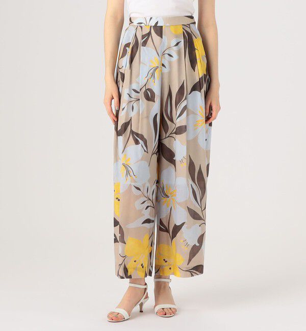 Ballsey「ベルフラワープリント タックワイドパンツ」|その他|