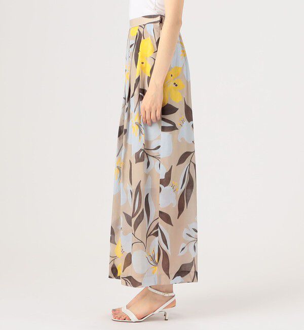 Ballsey「ベルフラワープリント タックワイドパンツ」|その他|