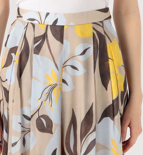 Ballsey「ベルフラワープリント タックワイドパンツ」|その他|