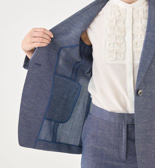 TOMORROWLAND collection「サマーカルゼ セミピークドラペルジャケット」|テーラードジャケット|