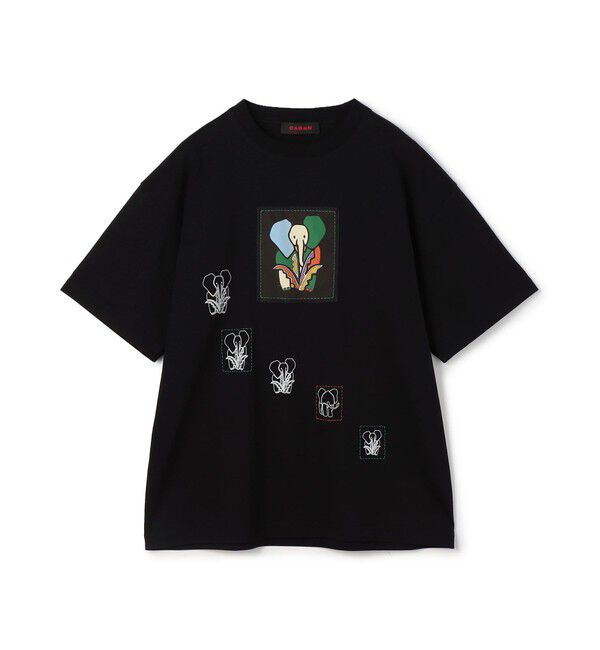 CABaN「CABaN ドライスビンコットン ELEPHANTマーチエンブロイダリーTシャツ」|Tシャツ・カットソー|18 ブラック系