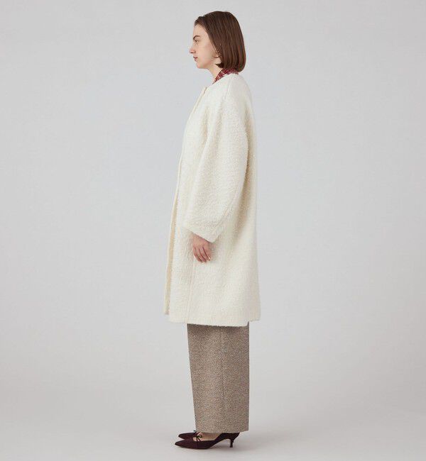 Ballsey「Flora クルーネックコート」|ノーカラーコート|