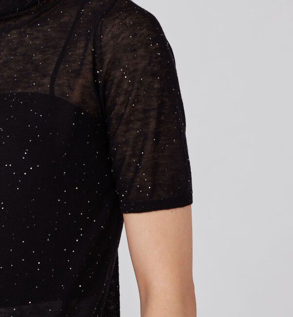 Ballsey「ミニスパンコール ハーフスリーブプルオーバー」|ニット・セーター|