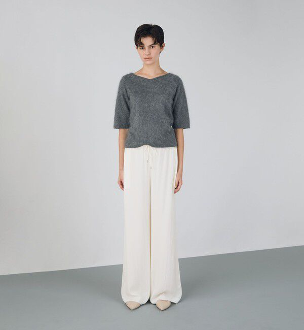 DES PRES「ピュアカシミヤファー Vネックプルオーバー」|ニット・セーター|