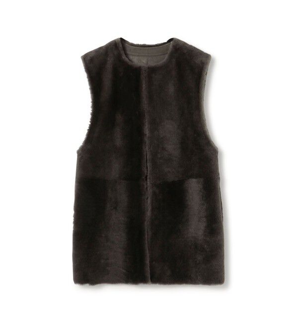 TOMORROWLAND GOODS「DES PRES  ムートンジレ」|ダウンベスト・ベスト|17 チャコールグレー