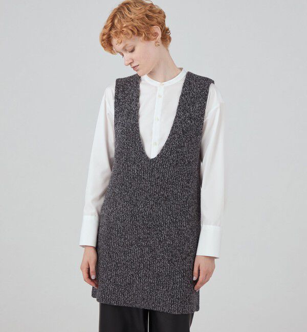 MACPHEE「ウールムリネ Vネックベスト」|ベスト・ジレ|