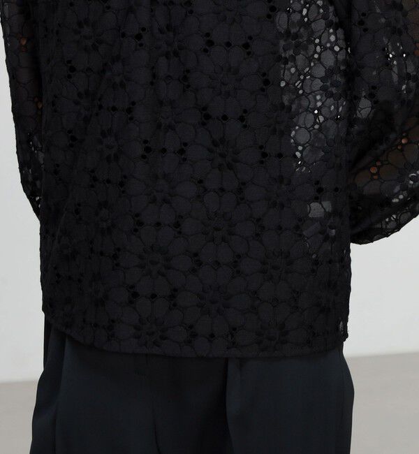 Ballsey「エンブロイダリーオーガンザ クルーネックブラウス」|シャツ・ブラウス|