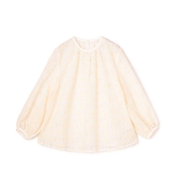 Ballsey「エンブロイダリーオーガンザ クルーネックブラウス」|シャツ・ブラウス|41 ライトベージュ