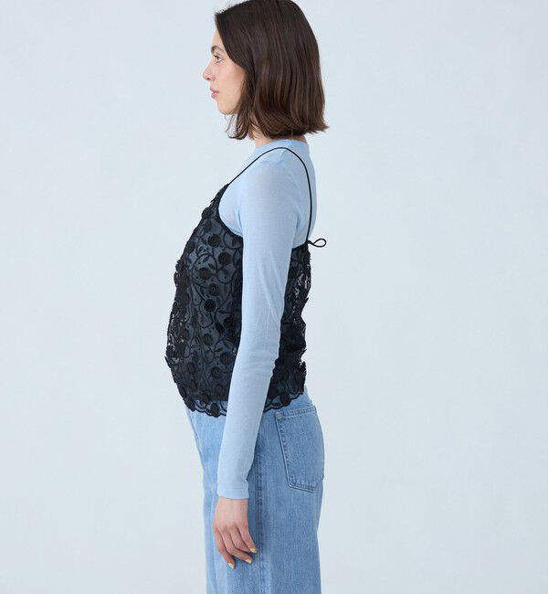 MACPHEE「メッシュエンブロイダリー キャミソール」|キャミソール|