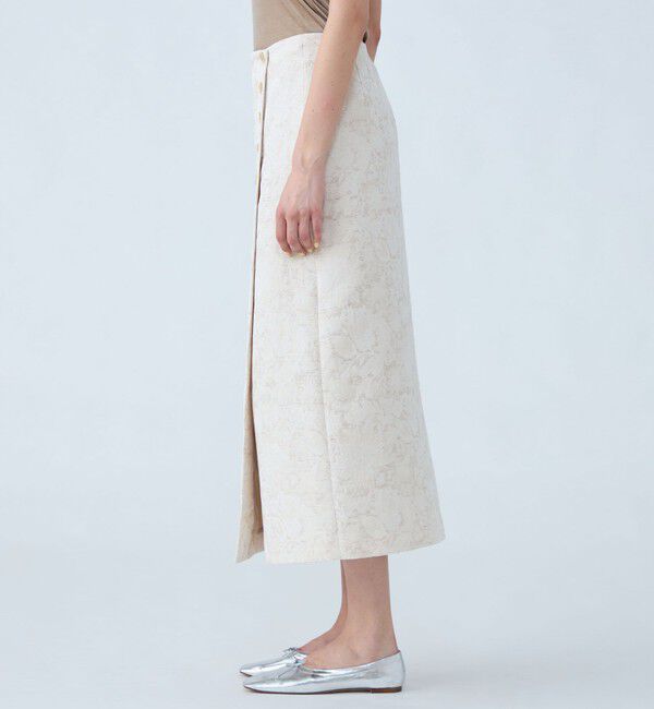 SOULEIADO「ボタニカルジャカード ラップナロースカート」|スカート|