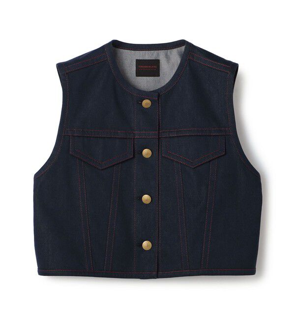 TOMORROWLAND collection「ソワデニム ショートジレ」|ベスト・ジレ|67 ダークブルー