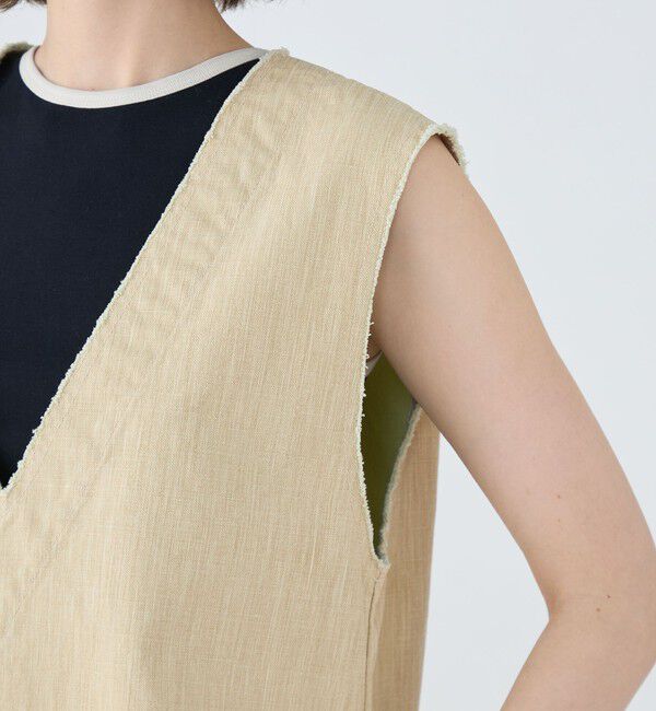 MACPHEE「ダブルサイドピグメント Vネックベスト」|ベスト・ジレ|