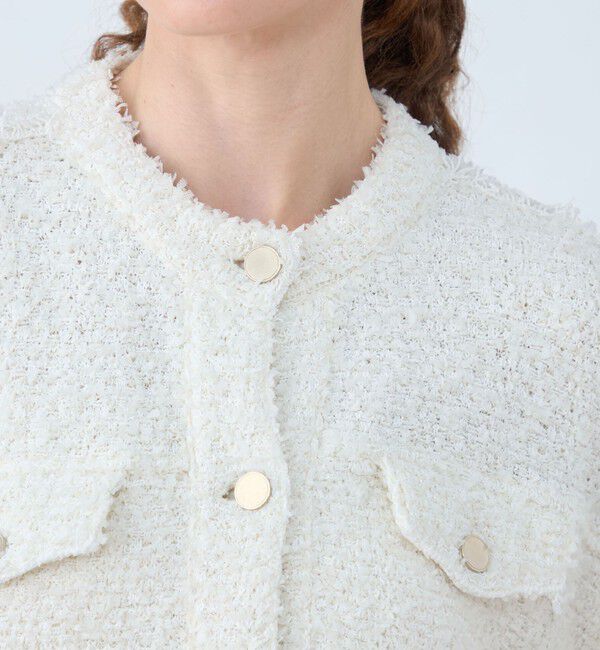 Ballsey「ミックスツイード クルーネックカーディガン」|カーディガン|