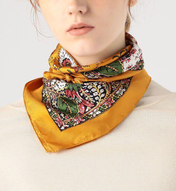 SOULEIADO「SOULEIAO シルクプリント ミニスカーフ」|バンダナ・スカーフ|