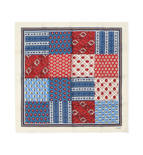 SOULEIADO「SOULEIAO シルクプリント ミニスカーフ」|バンダナ・スカーフ|62 ライトブルー系