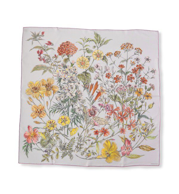 TOMORROWLAND GOODS「TOMORROWLAND FLOWER SQUARE スカーフ」|バンダナ・スカーフ|14 ライトグレー系