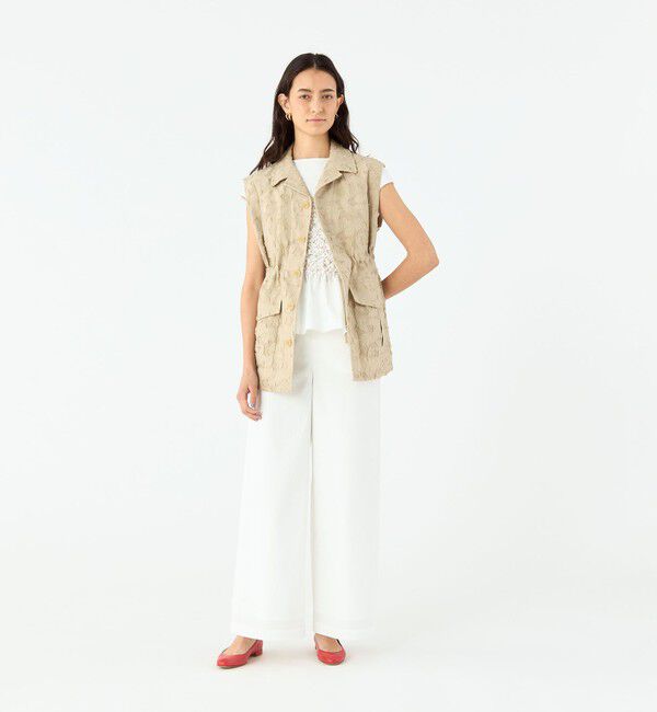 MACPHEE「メッシュカットジャカード ジレ」|ベスト・ジレ|