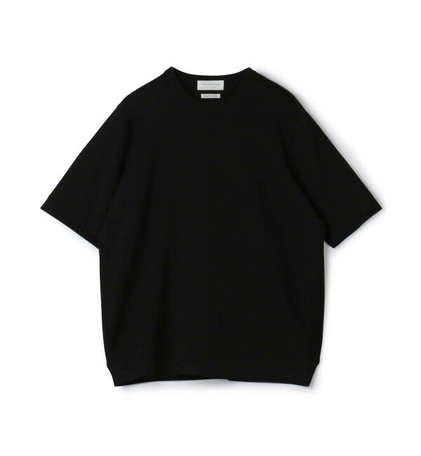 TOMORROWLAND MENS「TOMORROWLAND tricot シーアイランドコットン ハーフスリーブクルーネックニット」|ニット・セーター|19 ブラック