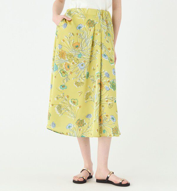 Ballsey「【別注】manipuri for Ballsey Collage Bloom アシンメトリータックスカート」|フレア|
