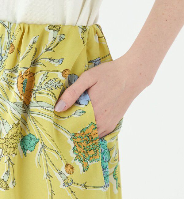 Ballsey「【別注】manipuri for Ballsey Collage Bloom アシンメトリータックスカート」|フレア|