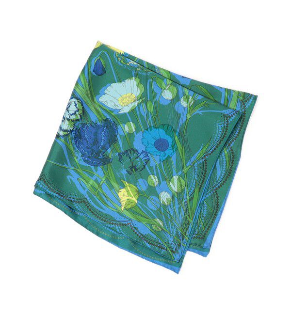 TOMORROWLAND GOODS「manipuri COLLAGE シルクスカーフ」|バンダナ・スカーフ|56 グリーン系
