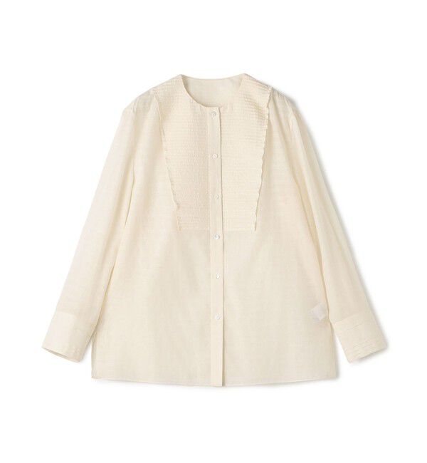 TOMORROWLAND collection「シアーハウンドトゥース ブザムシャツ」|シャツ・ブラウス|11 ホワイト