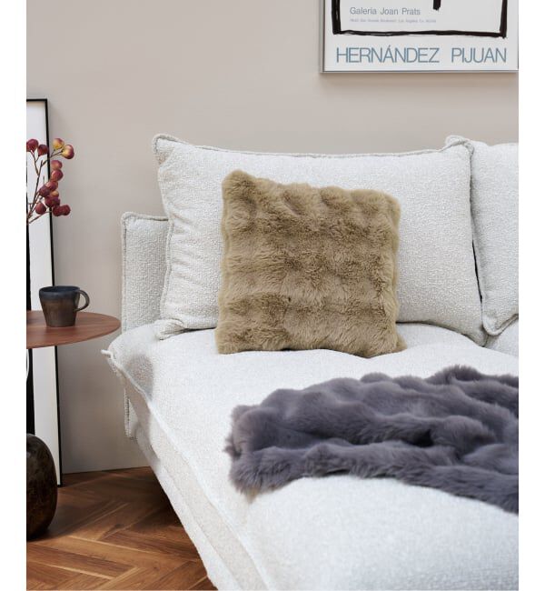 journal standard Furniture「FUR CUSHION　フェイクファー クッションカバー 45cm角」|クッション・クッションカバー|ベージュ