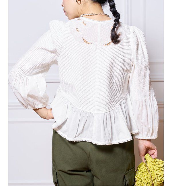 IENA LA BOUCLE「《追加》IENA LA BOUCLE ピンタック刺繍ブラウス2」|シャツ・ブラウス|