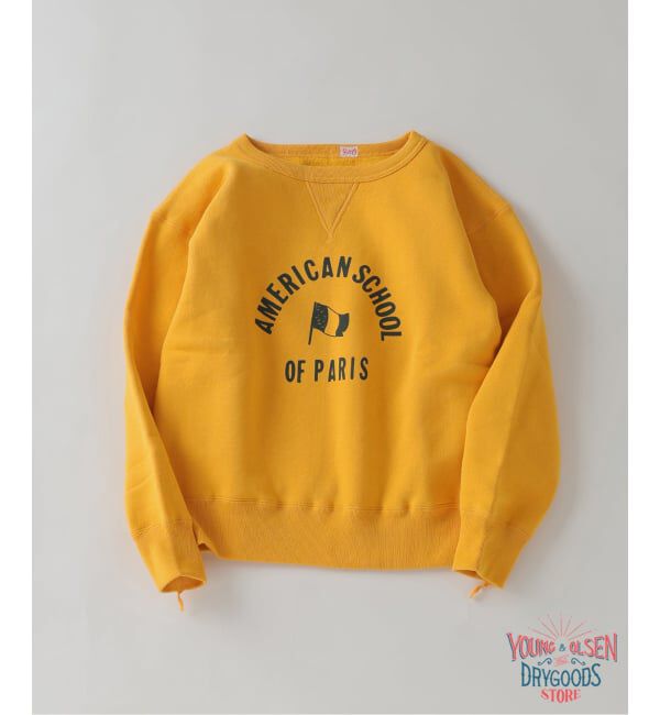 EDIFICE「YOUNG & OLSEN(ヤング アンド オルセン) 別注 French University スウェット」|スウェット・ジャージ|マスタード