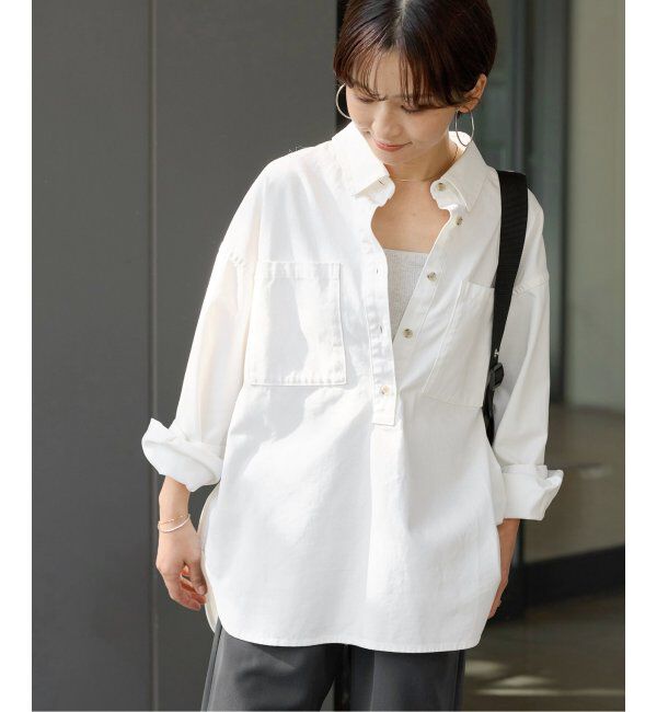 JOURNAL STANDARD relume「《追加》デニムプルオーバーシャツ/ホワイト」|シャツ・ブラウス|ホワイト