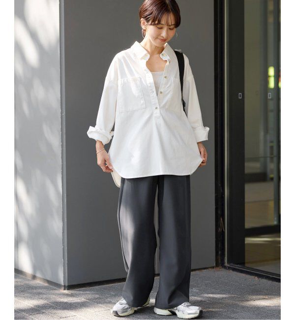 JOURNAL STANDARD relume「《追加》デニムプルオーバーシャツ/ホワイト」|シャツ・ブラウス|