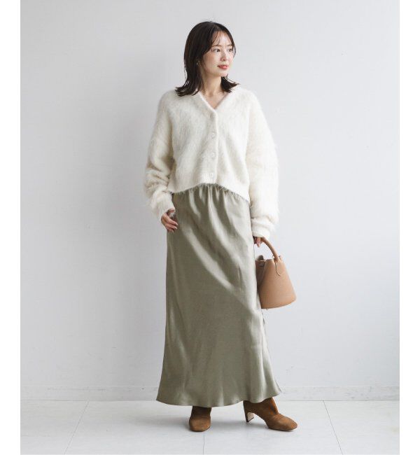 NOBLE「《追加》ナローAラインサテンスカート 2」|スカート|