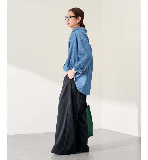 FRAMeWORK「≪予約≫TWストライプワイドパンツ」|スラックス|