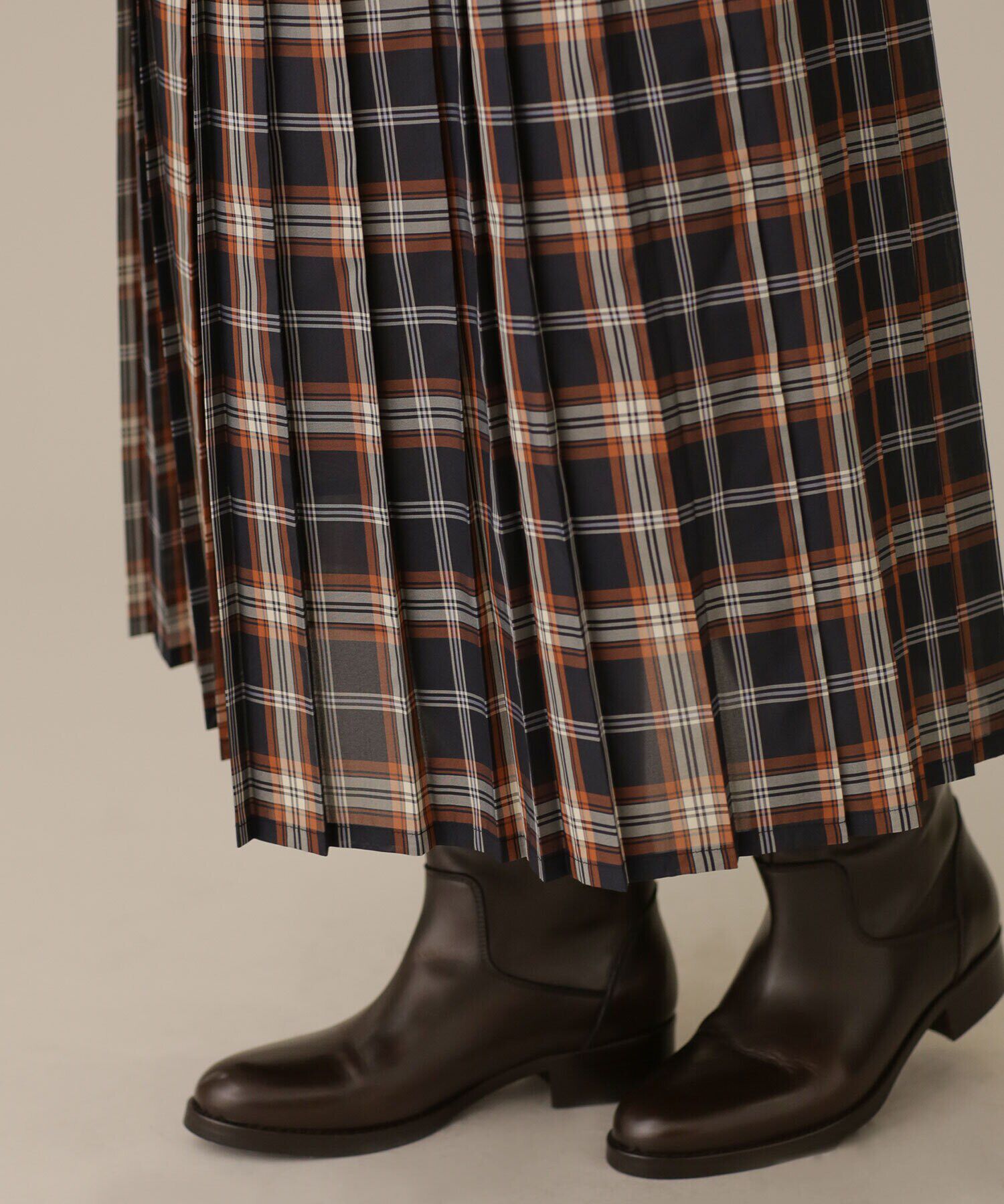 nano･universe「LB.03/オーガンジーチェックプリーツスカート」|スカート|