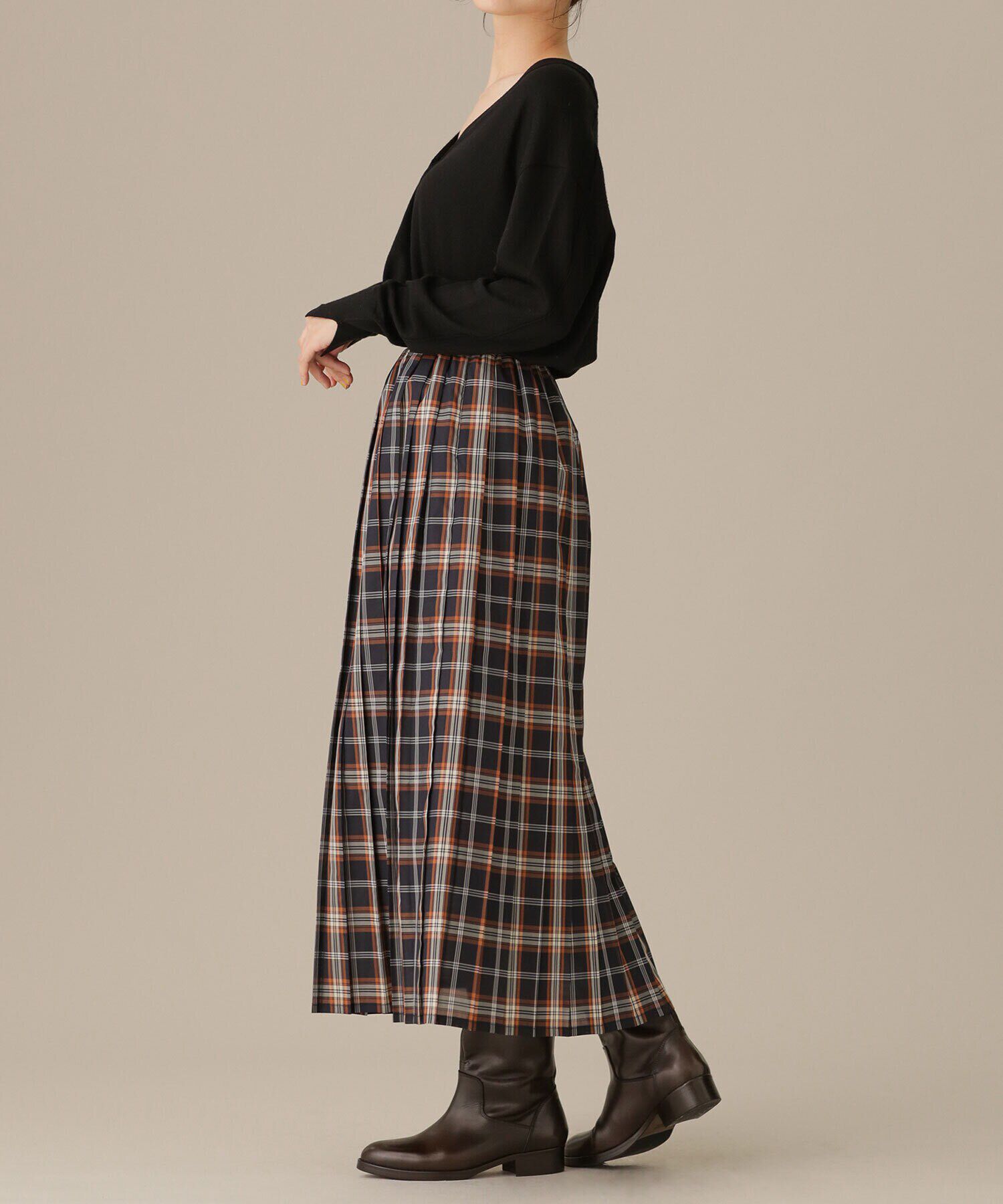 nano･universe「LB.03/オーガンジーチェックプリーツスカート」|スカート|