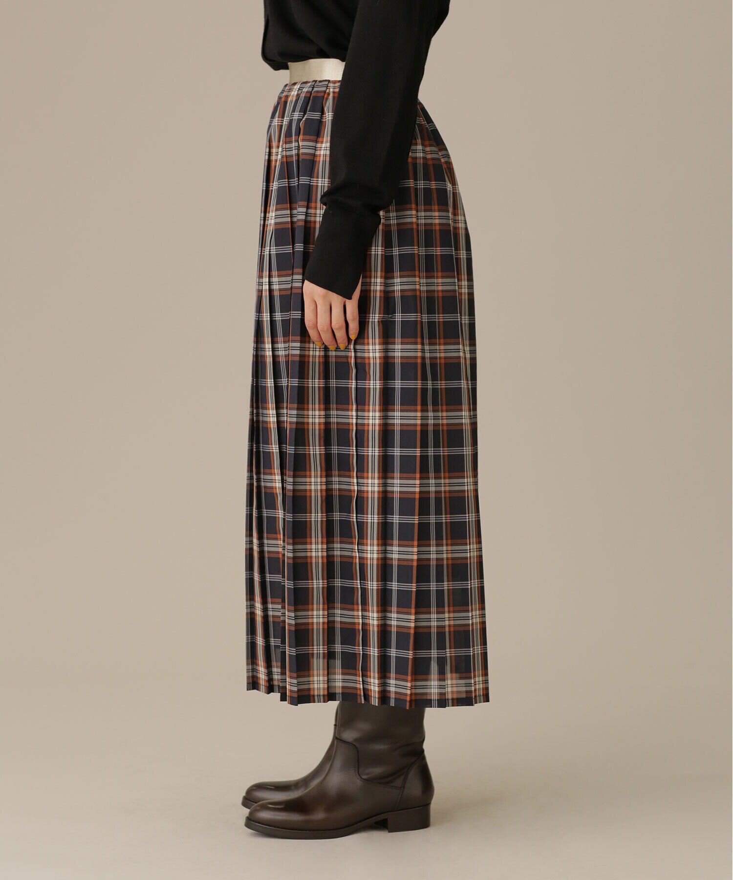 nano･universe「LB.03/オーガンジーチェックプリーツスカート」|スカート|