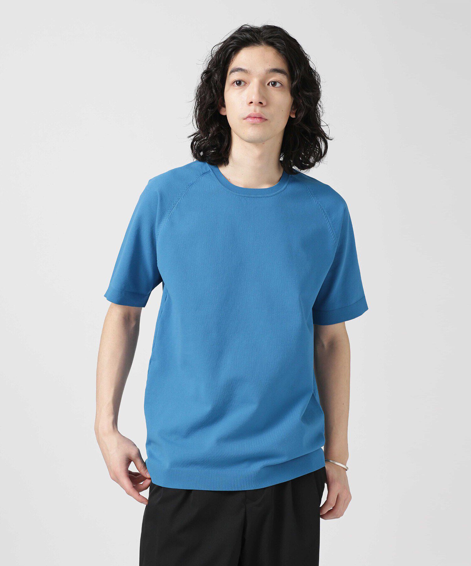 nano･universe「LB.03/SOLOTEXマルチファンクションクルーネックニット/半袖」|ニット・セーター|