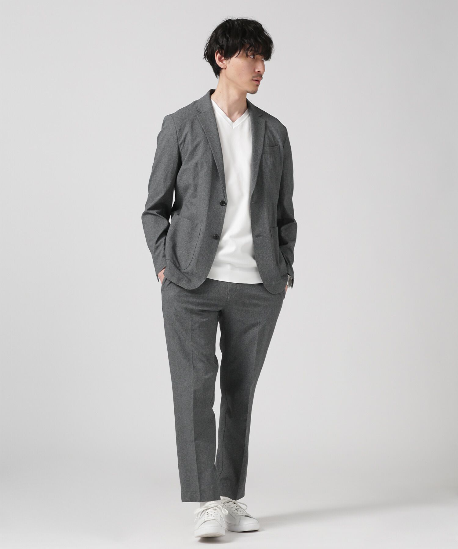 nano･universe「LB.03/SOLOTEXマルチファンクションVネックニット/半袖」|ニット・セーター|