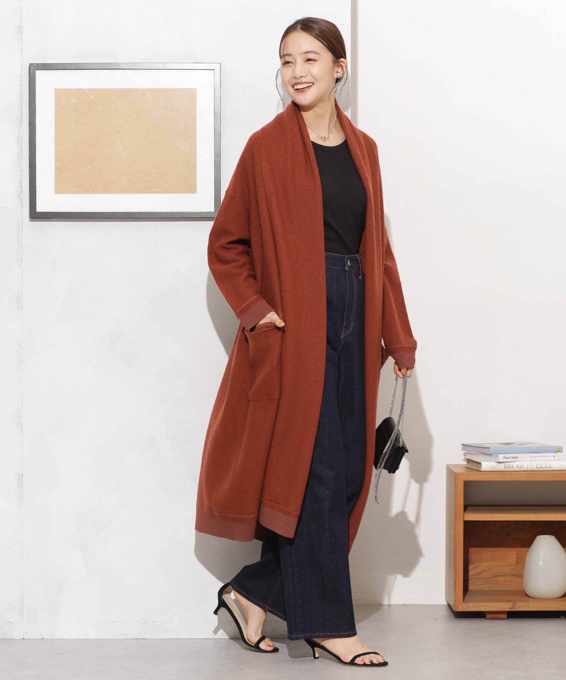 nano･universe「ウール圧縮ニットガウン」|ニット・セーター|